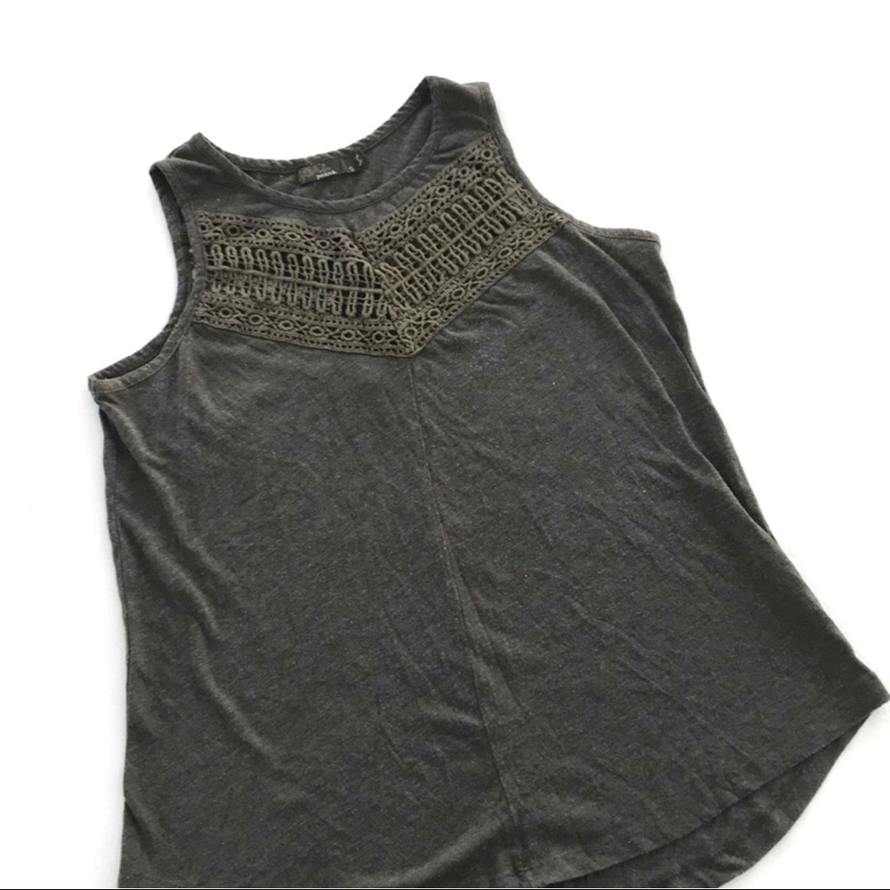 PRANA green crochet tank top
